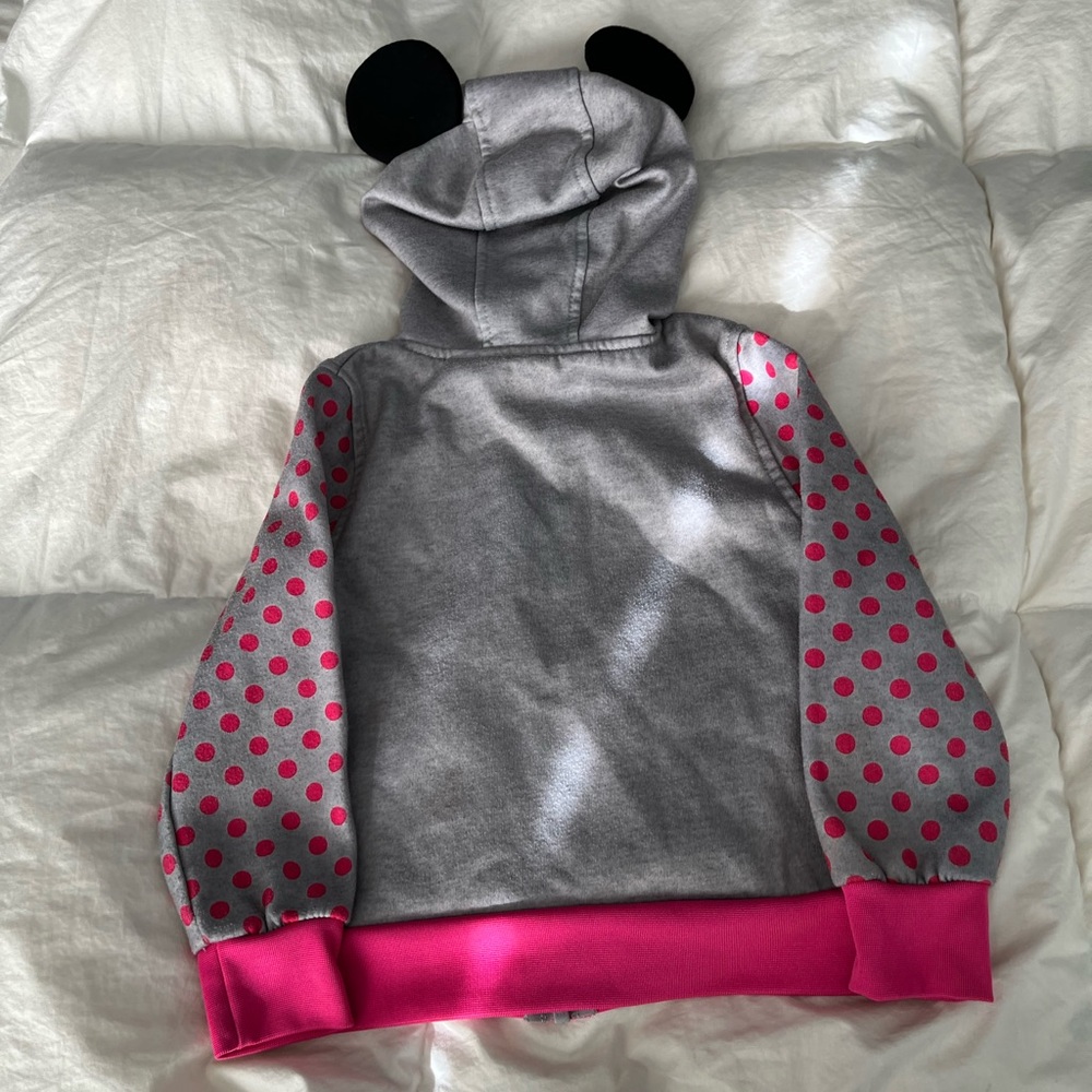 Kids Minnie Mouse Hoodie - Pink and Grey - Picture 6 of 7